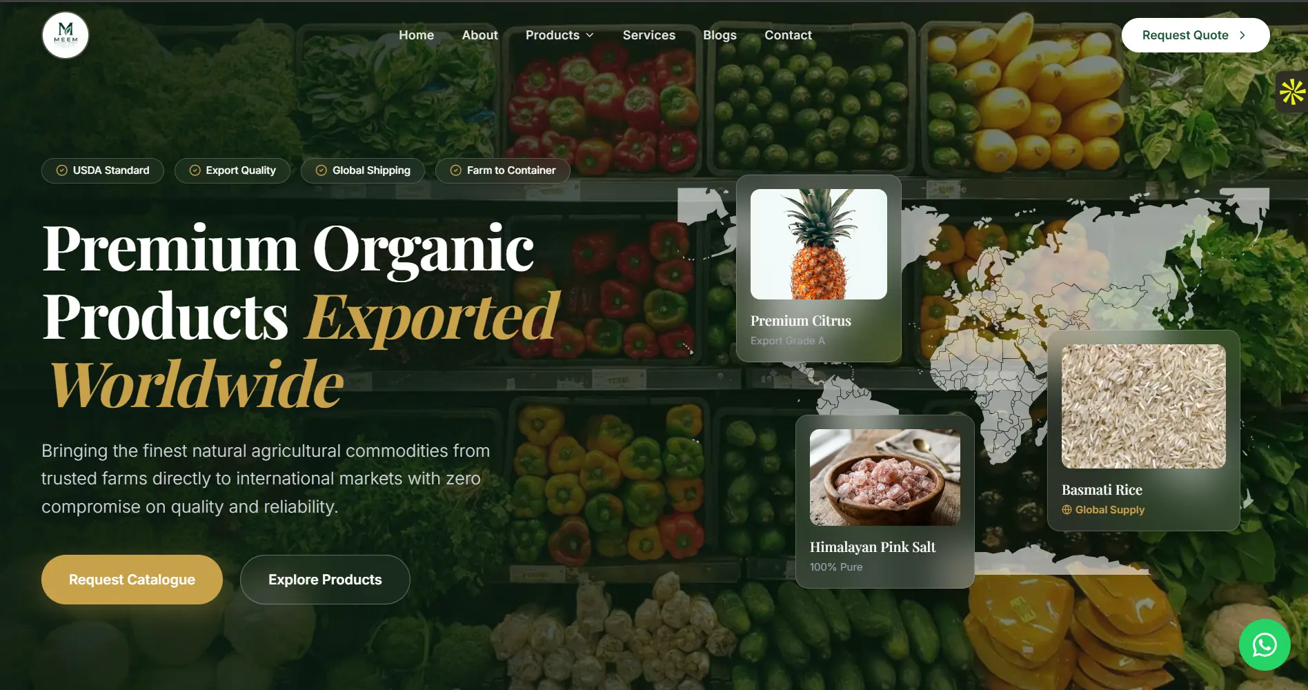 Meem Organic World website screenshot
